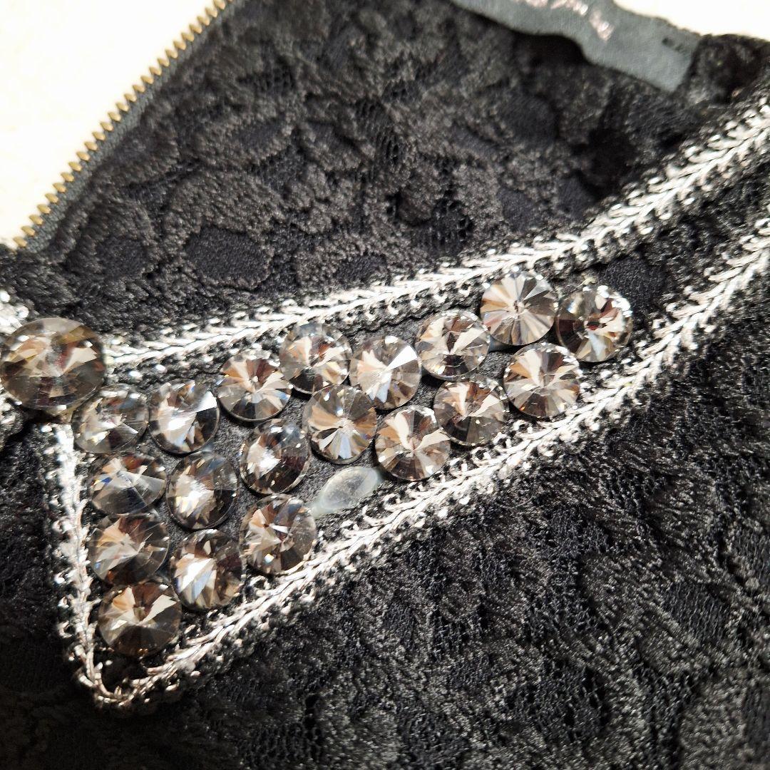 テナックス/Tenax 刺繍 ペプラム ワンピース【M】社交ダンス 切替 黒