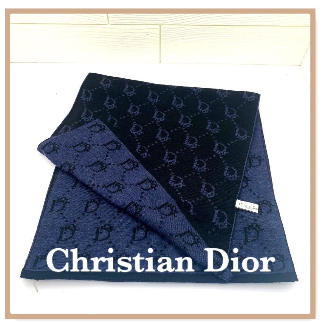 Christian Diorクリスチャンディオールトロッター柄ウールマフラー