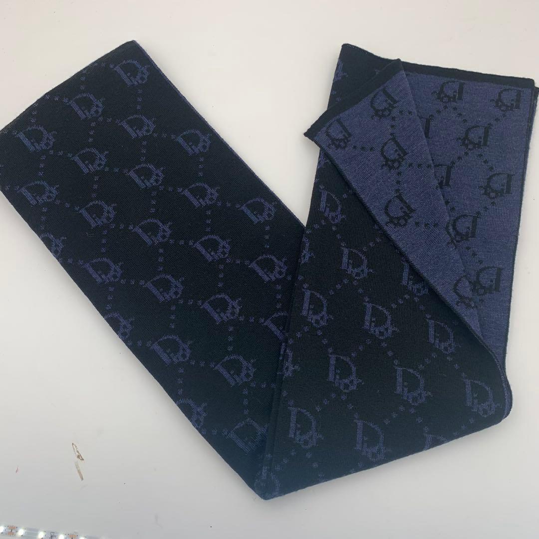 Christian Diorクリスチャンディオールトロッター柄ウールマフラー