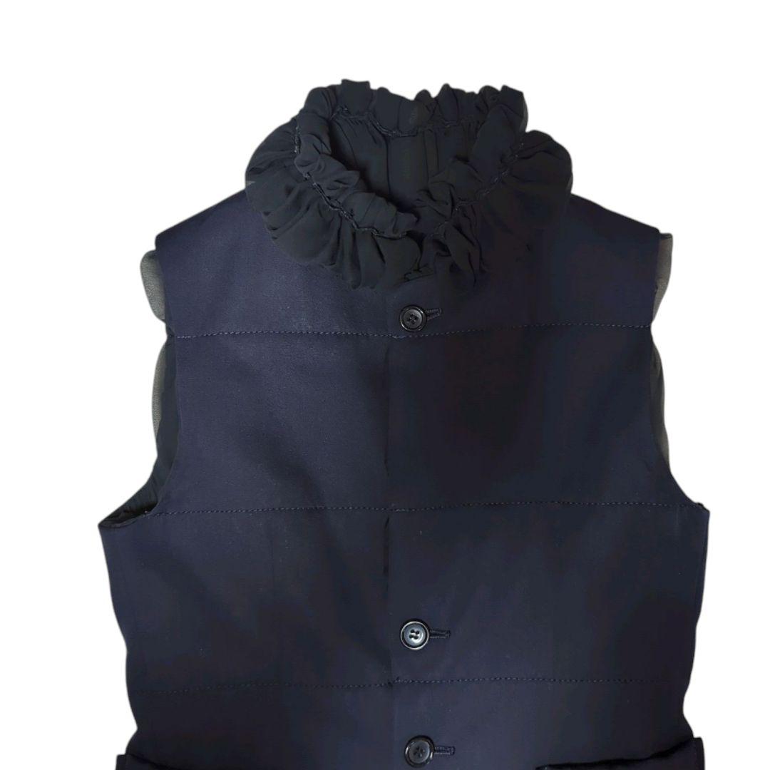 コムデギャルソン 中綿ベスト ブラック Sサイズ TF-V002 無地 フリル