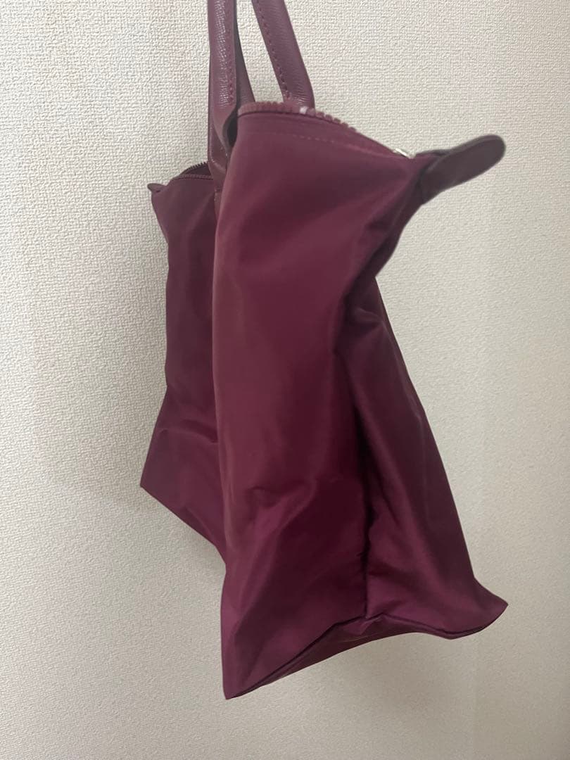 パープル ナイロントートバッグ ジッパー付き