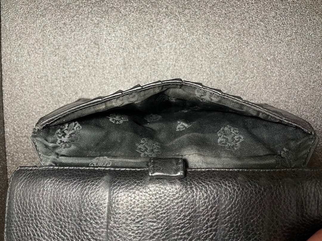 クロムハーツ WAVE ウォレット 財布 二つ折り 長財布 ブラック シルバー