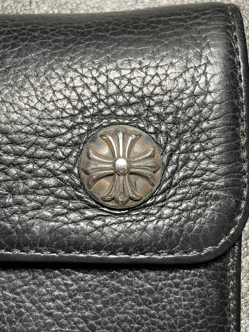 クロムハーツ WAVE ウォレット 財布 二つ折り 長財布 ブラック シルバー