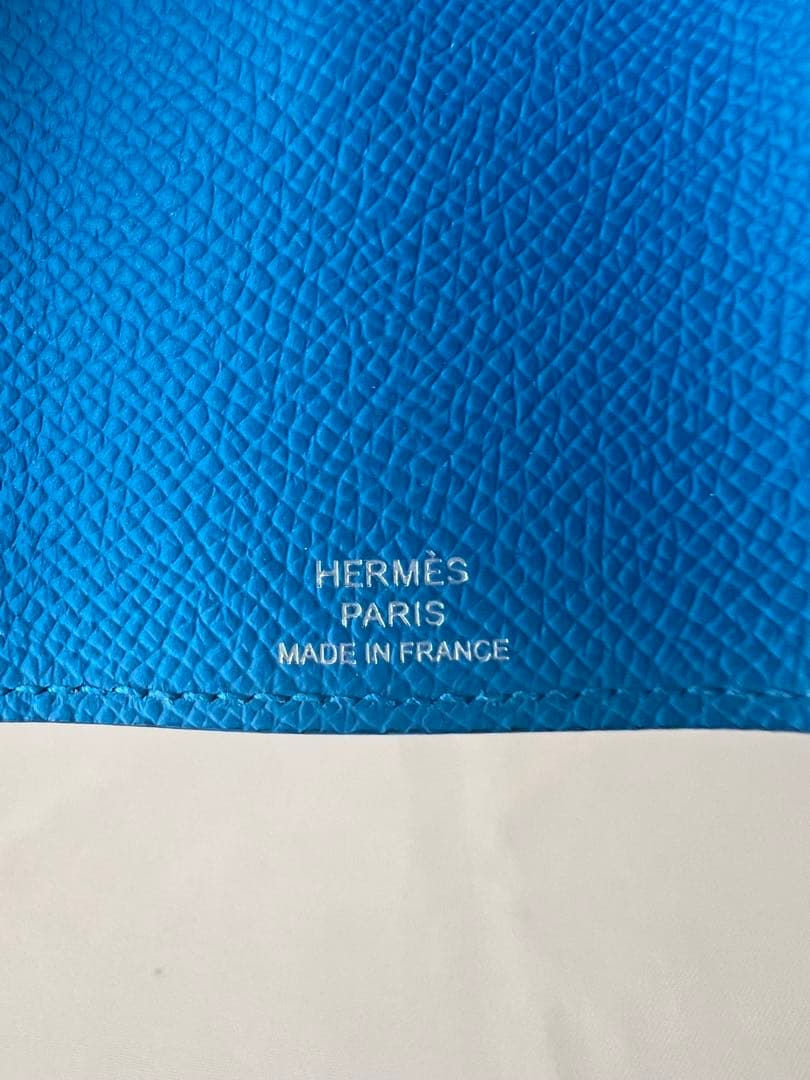 【美品】HERMES エルメス　べアン 4連キーケース　ブルー　W刻印