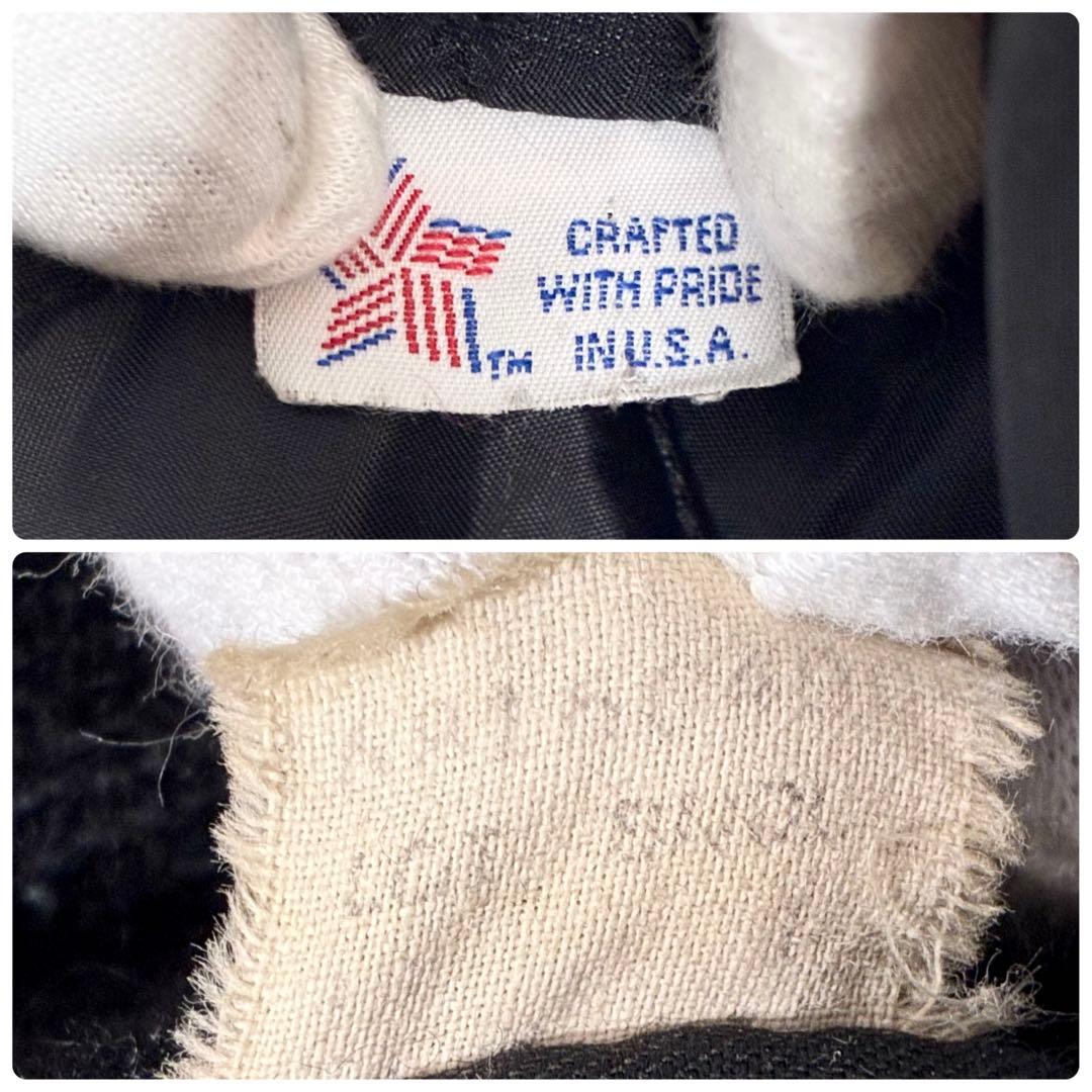 希少/シングル✨Schott ピーコート 裏地キルティング メルトン 黒 38