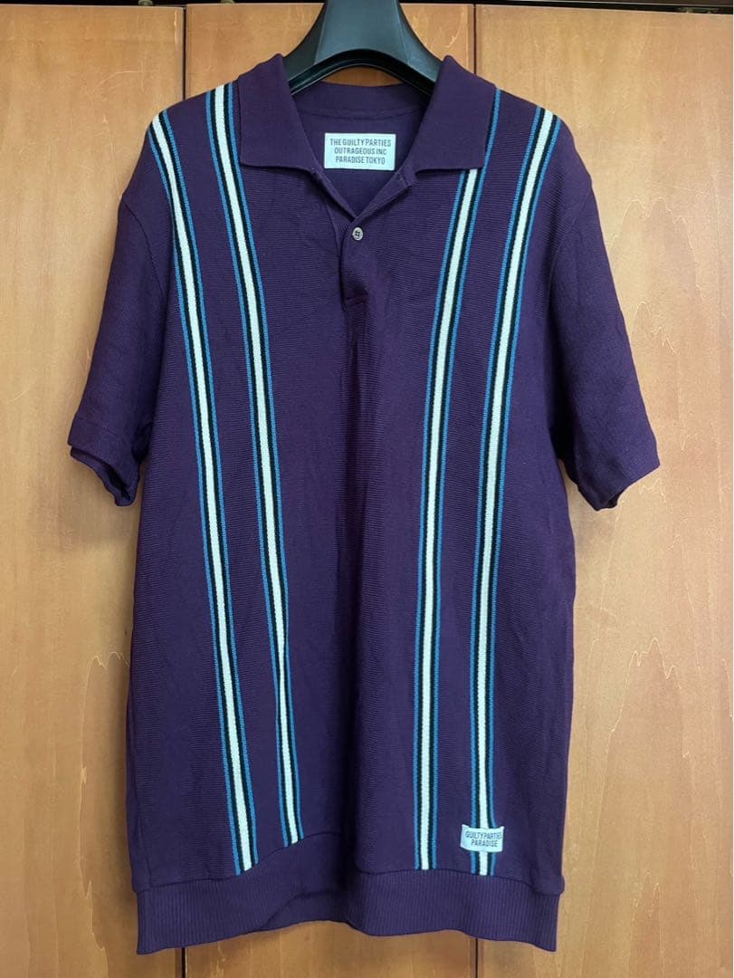 べ*る様 WACKOMARIA パープル ニットポロシャツ