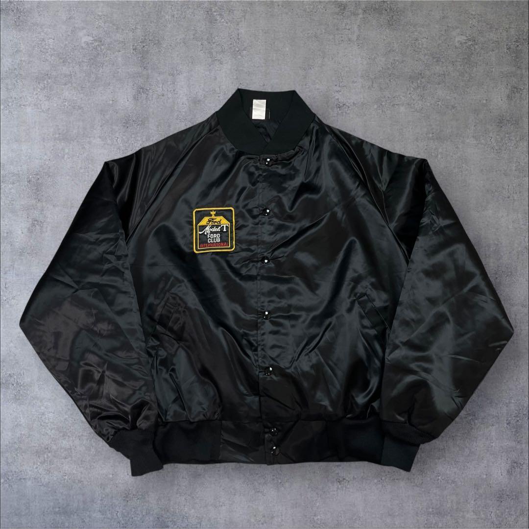 90s USA製 Ford スタジャン 刺繍デザイン ブラック ヴィンテージ