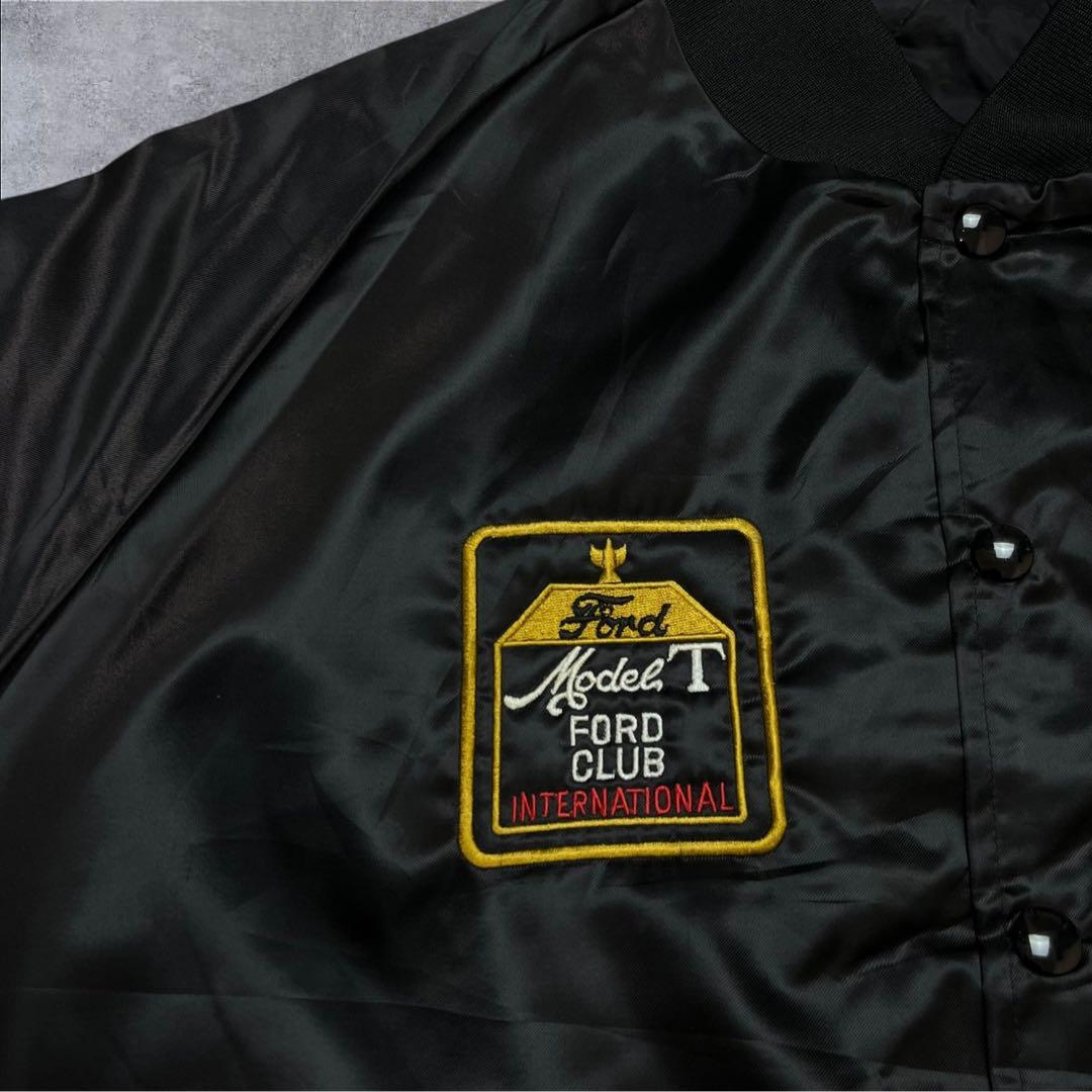 90s USA製 Ford スタジャン 刺繍デザイン ブラック ヴィンテージ