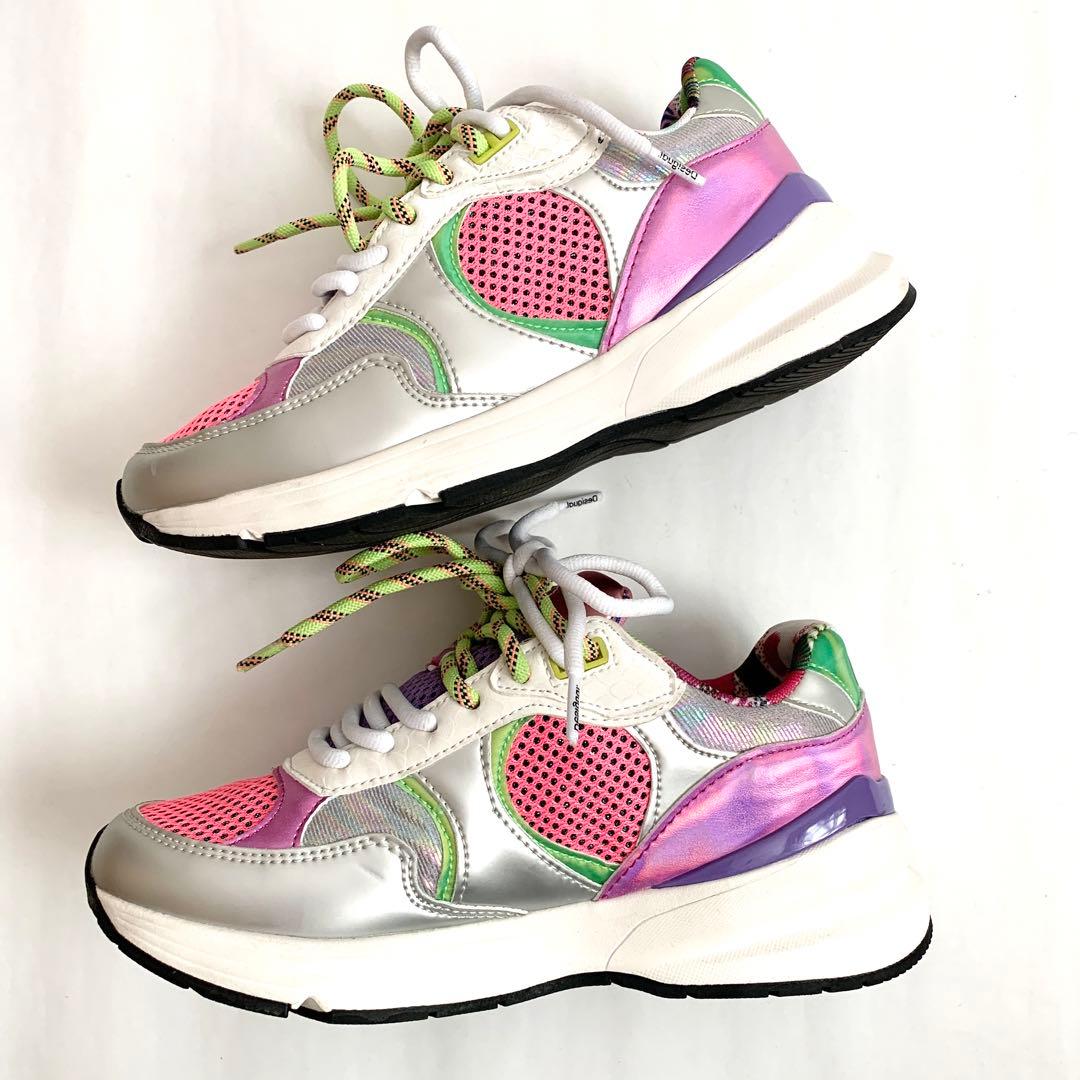 buchof様 Desigual デシグアル ポップカラー 厚底ダットスニーカー