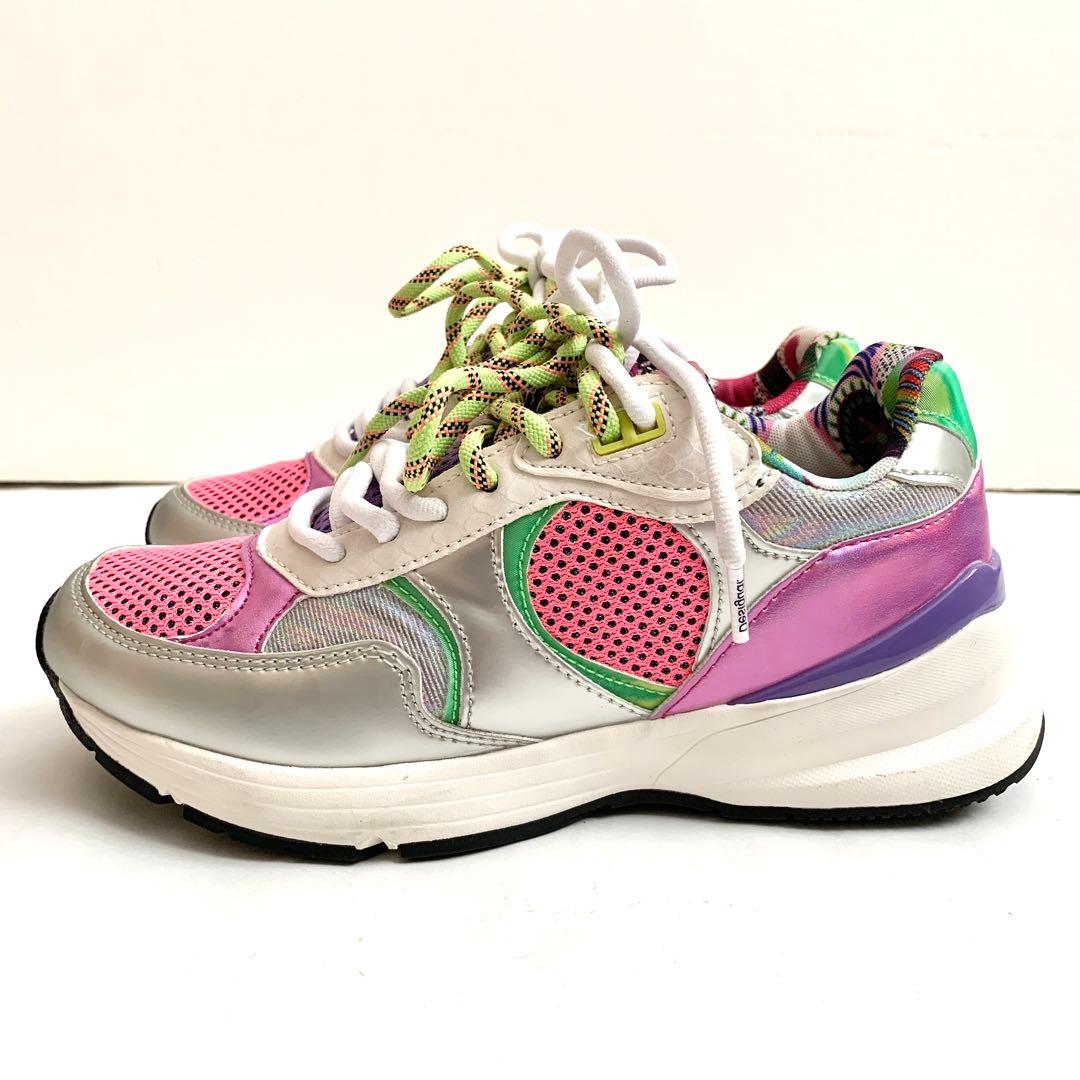 buchof様 Desigual デシグアル ポップカラー 厚底ダットスニーカー