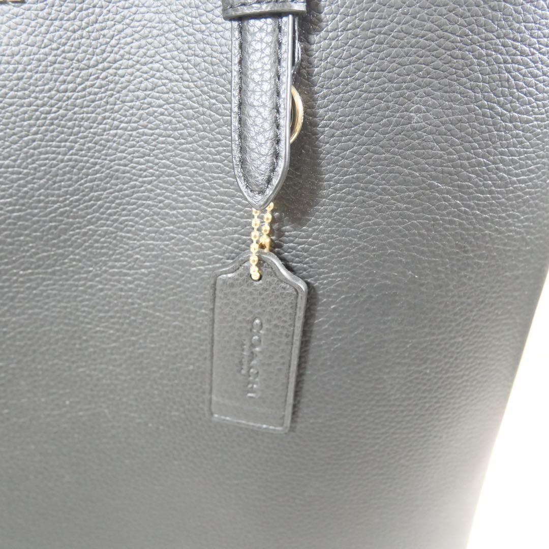 未使用　COACH ブラック レザートートバッグ