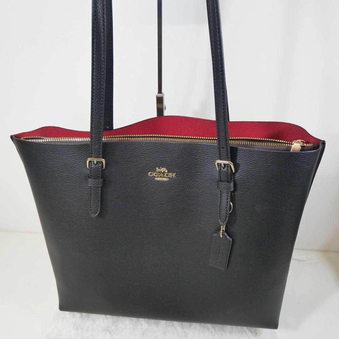 未使用　COACH ブラック レザートートバッグ