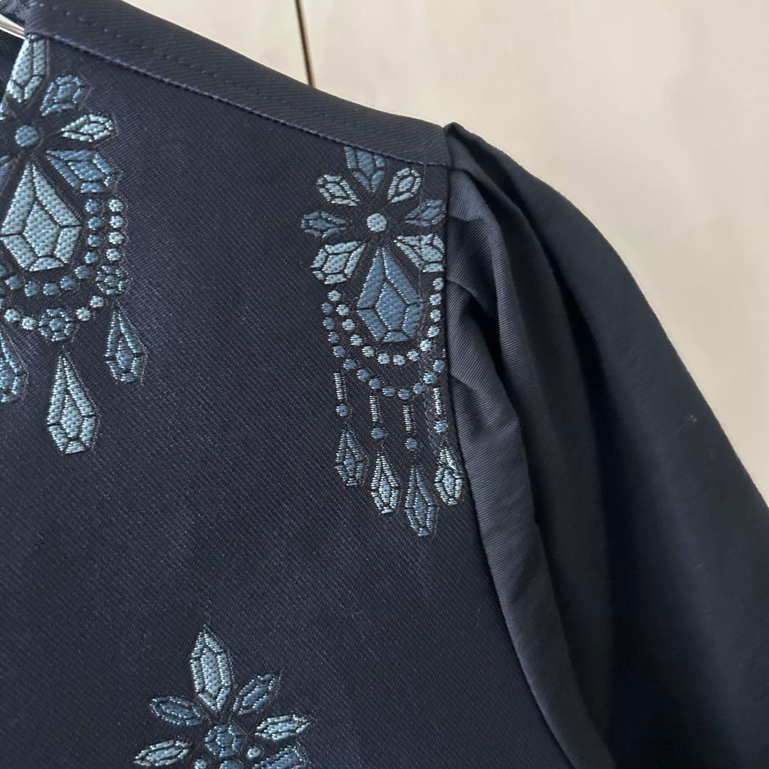 CHONO チョノ　豪華　刺繍　ジャケット　ブルゾン　ネイビー　F