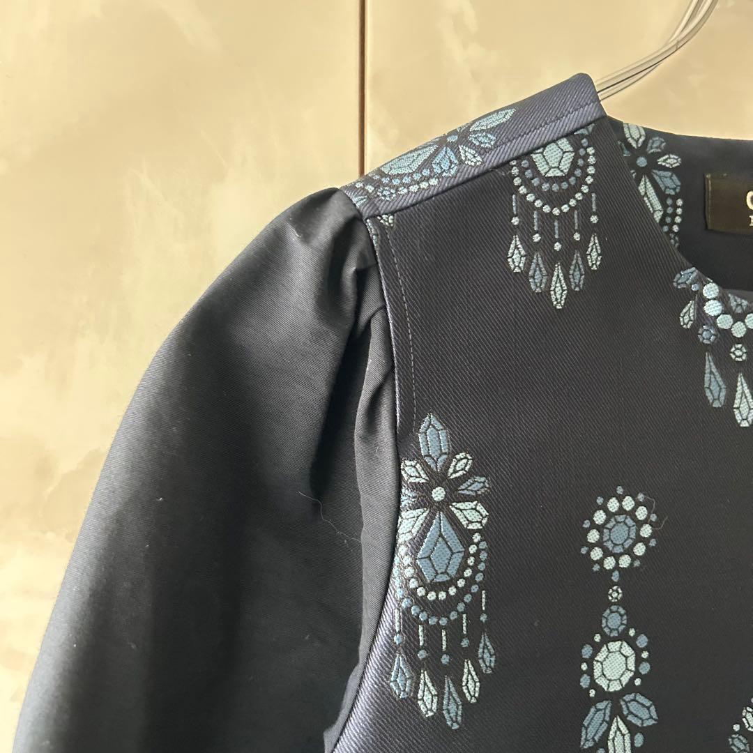 CHONO チョノ　豪華　刺繍　ジャケット　ブルゾン　ネイビー　F