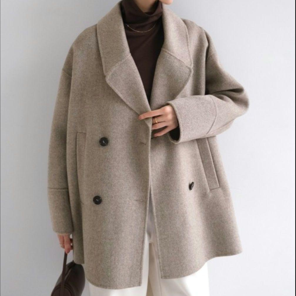 【美品】evernavy エバーネイビー リバー ピーコート ベージュ