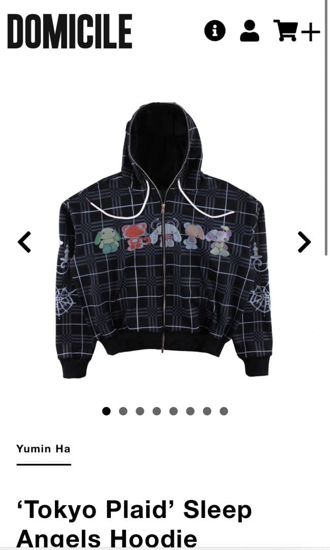 トップス yumin ha Tokyo Plaid Sleep Angels Hoodie