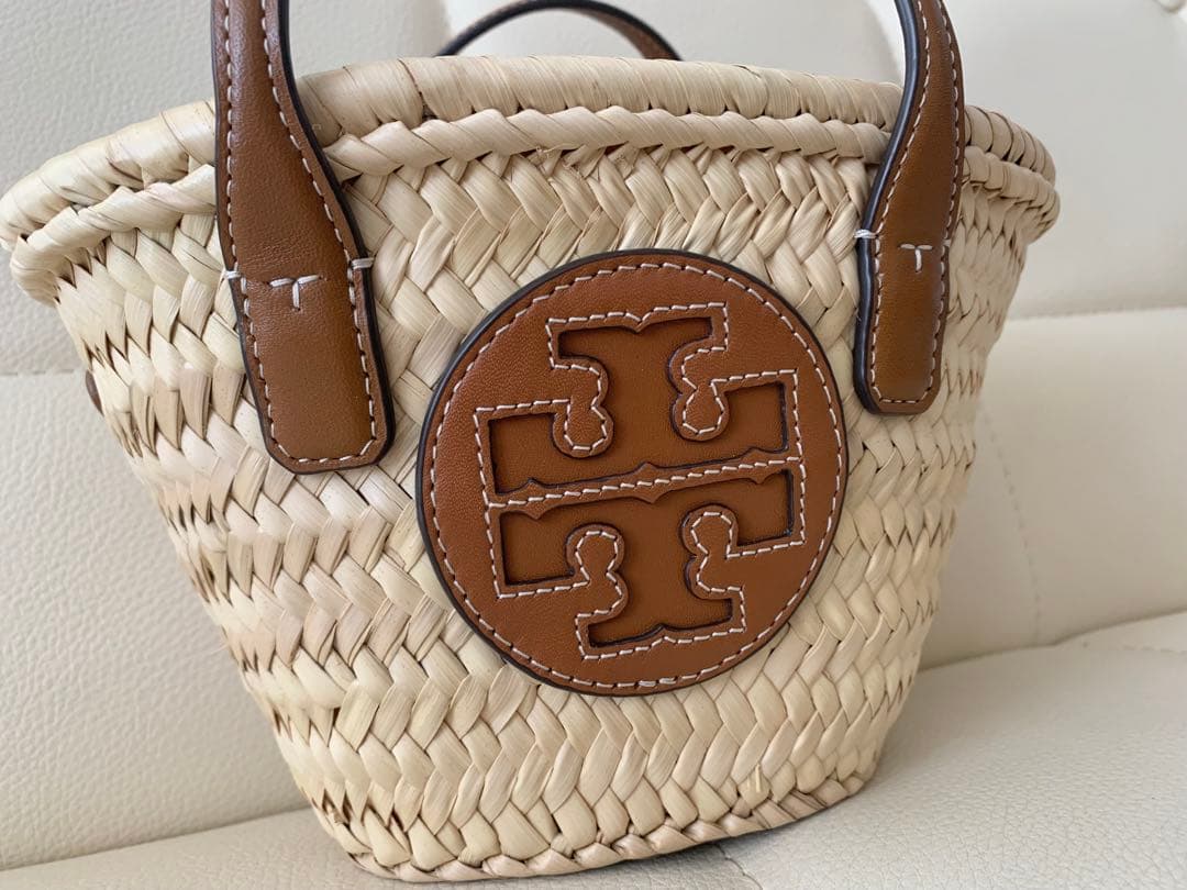 【新品同様美品】Tory Burch トリーバーチ　ストロー かごバッグ ミニ