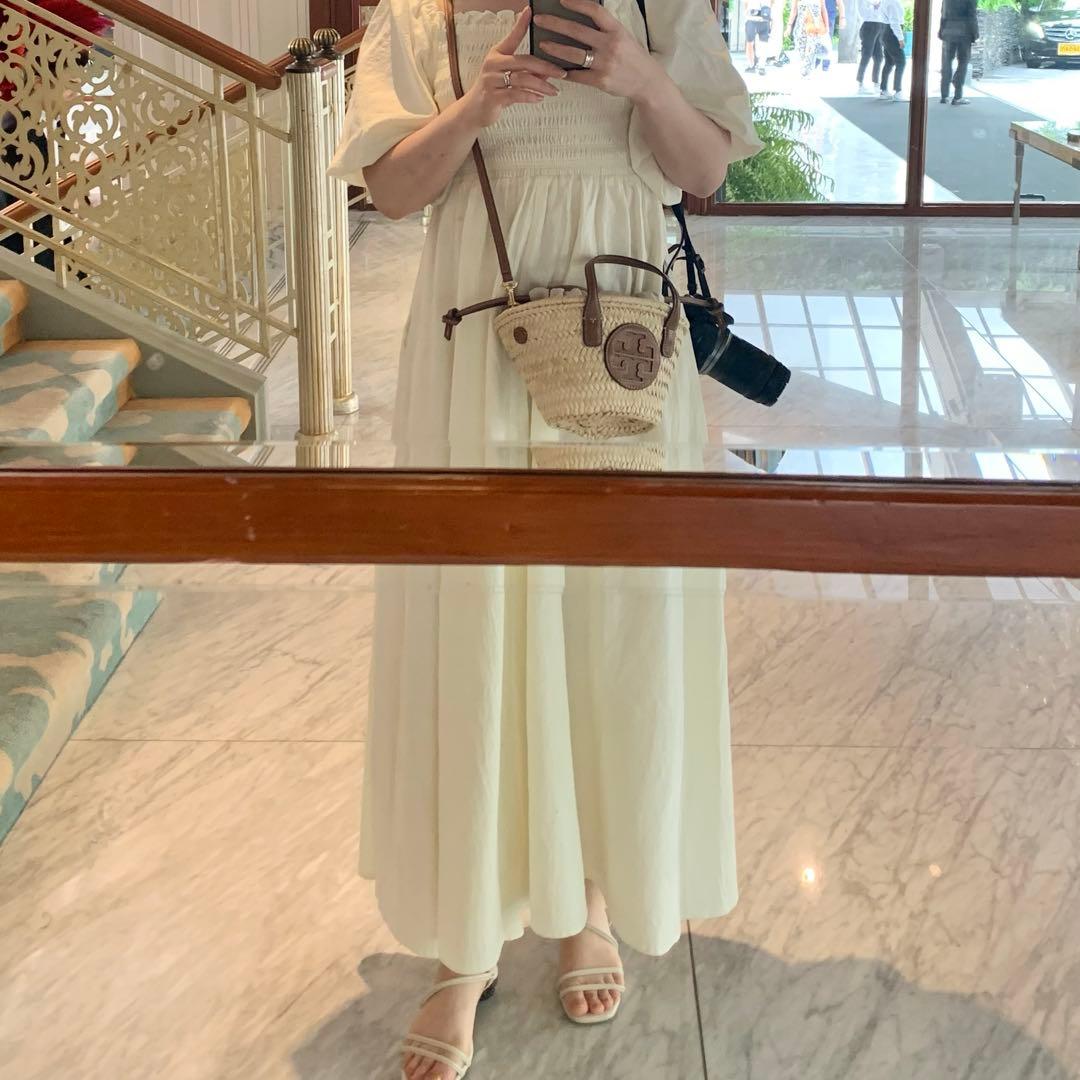 【新品同様美品】Tory Burch トリーバーチ　ストロー かごバッグ ミニ