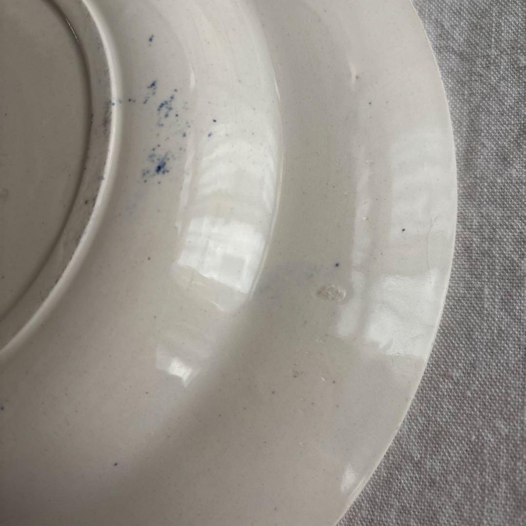 フランスアンティーク クレイユエモントロー ￼Linotteプレート2枚セット