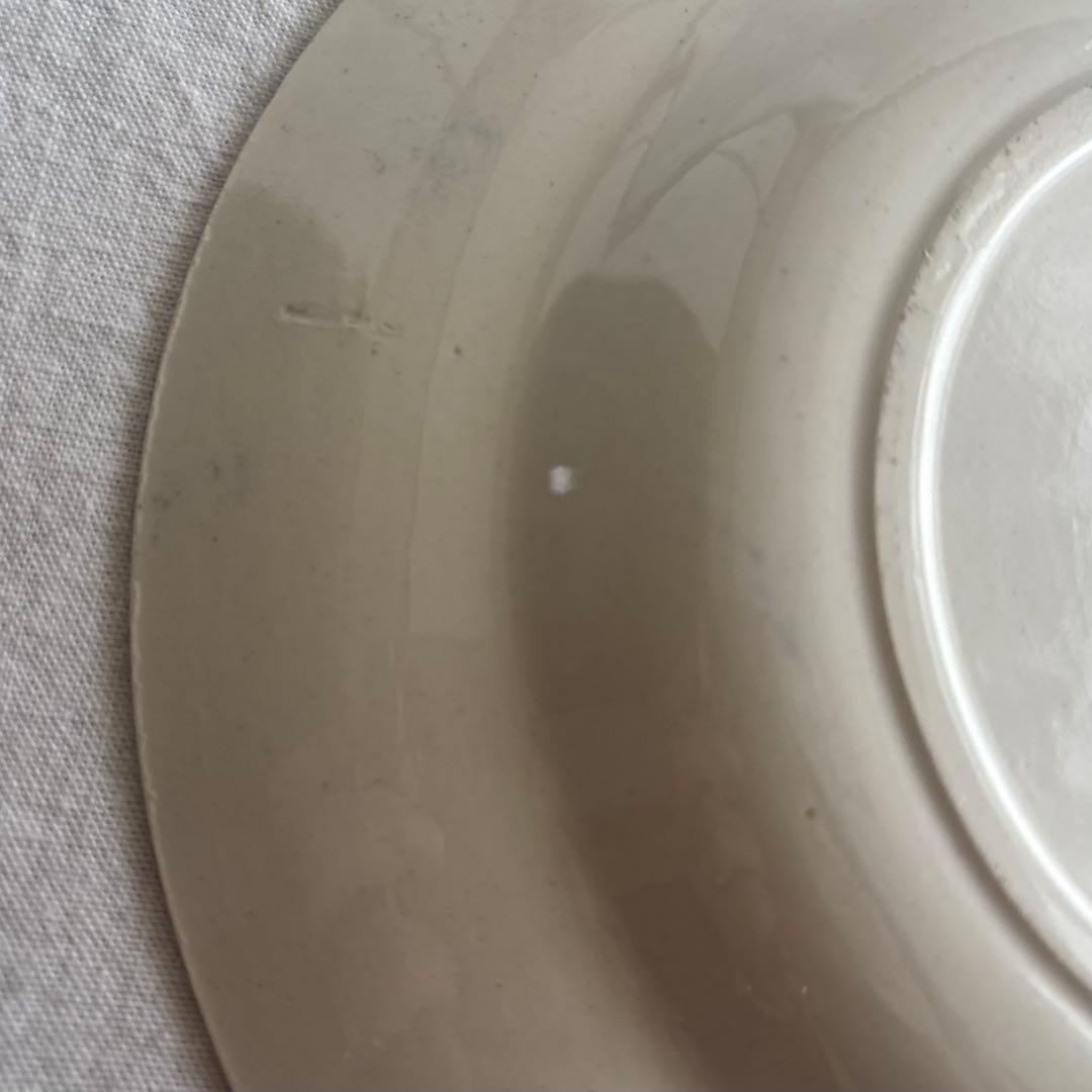 フランスアンティーク クレイユエモントロー ￼Linotteプレート2枚セット