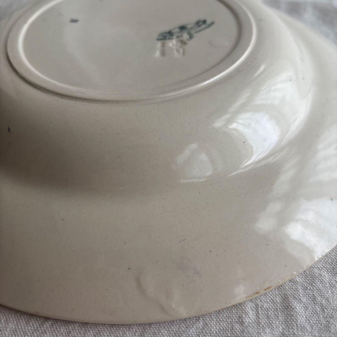 フランスアンティーク クレイユエモントロー ￼Linotteプレート2枚セット