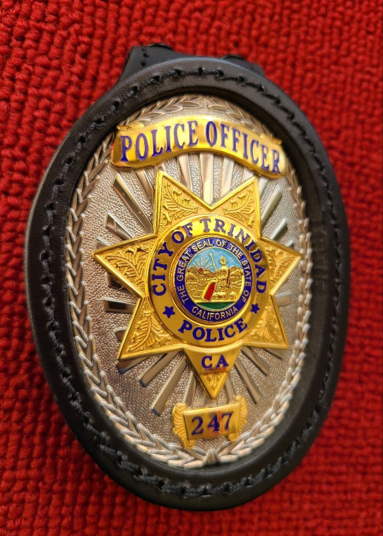 米国ポリスバッジ【TRINIDAD POLICE No.247】US製ホルダー付