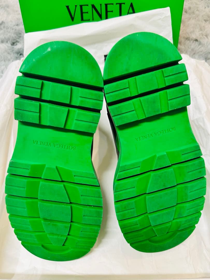 ボッテガ・ヴェネタ タイヤチェルシーブーツ ラバーグリーンメンズ43(28cm)