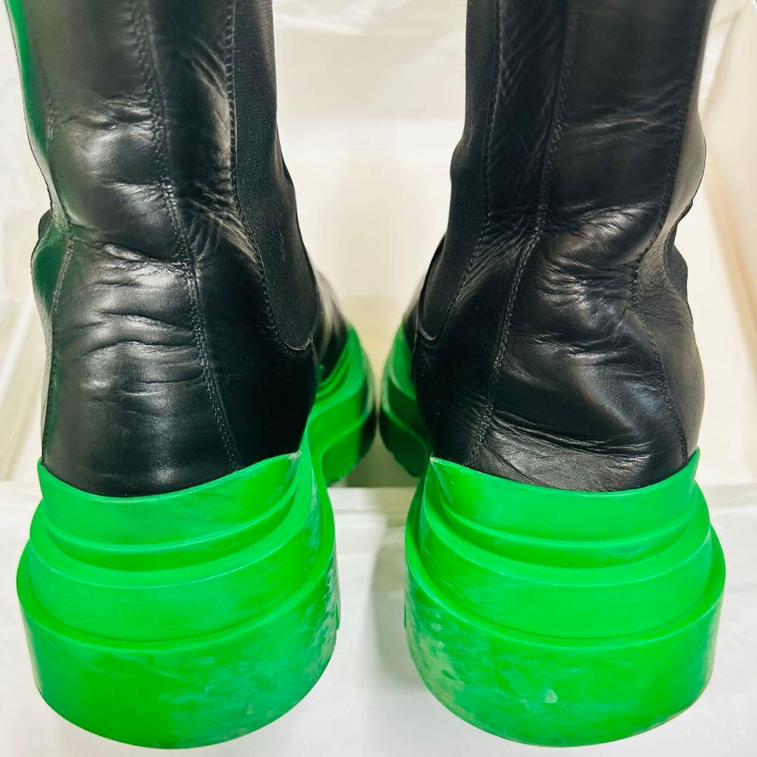 ボッテガ・ヴェネタ タイヤチェルシーブーツ ラバーグリーンメンズ43(28cm)