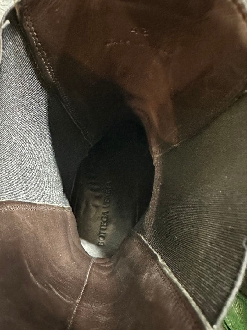 ボッテガ・ヴェネタ タイヤチェルシーブーツ ラバーグリーンメンズ43(28cm)