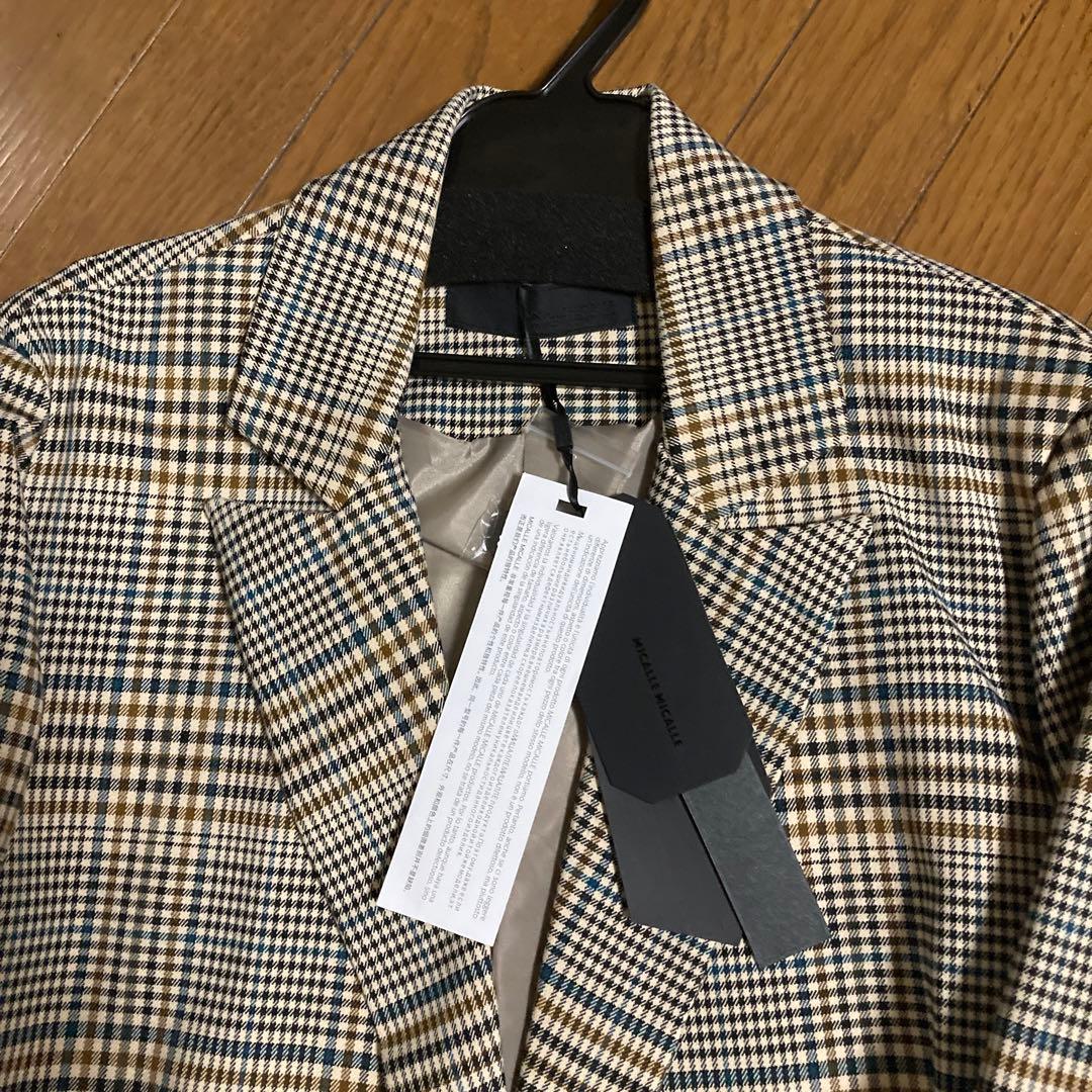 新品 ミカーレ・ミカーレ　ドッキングジャケット　デニム チェック　risley