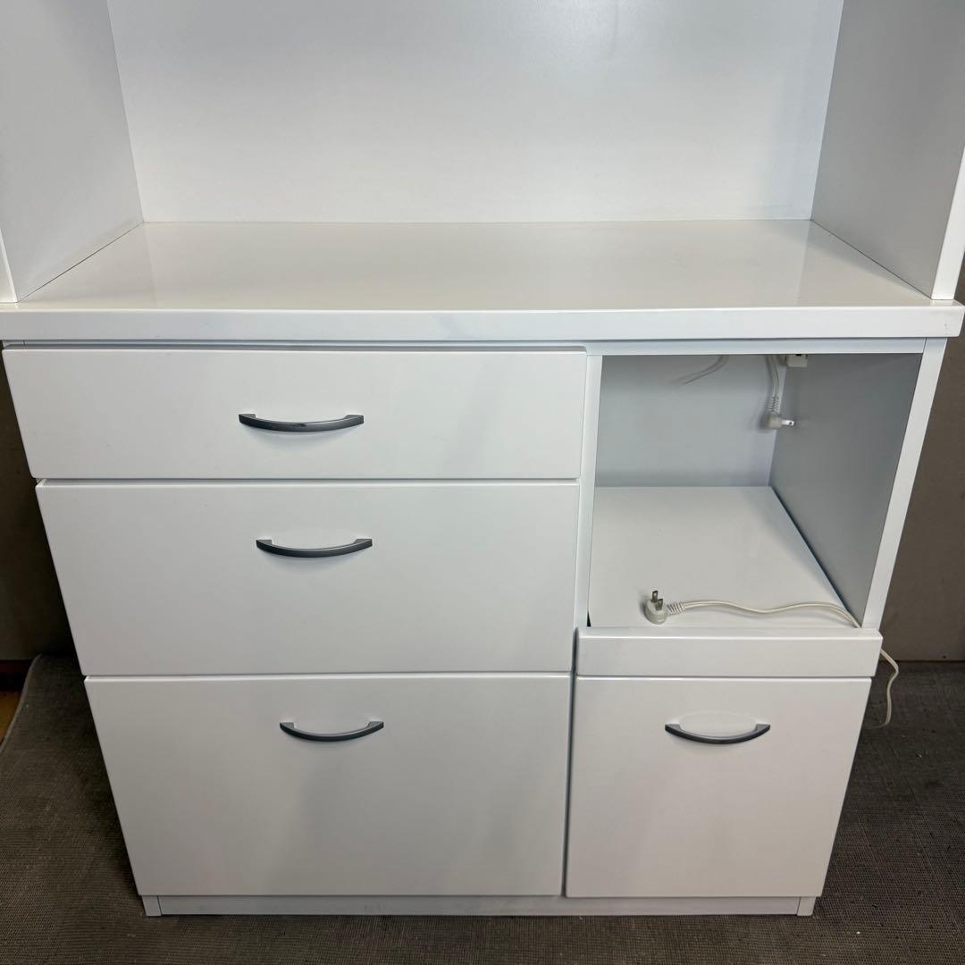 【850】ホワイトキッチン収納キャビネット