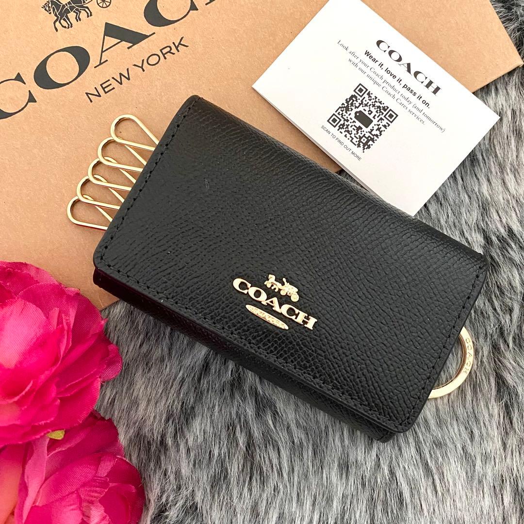 新品☆COACH(コーチ)ブラック レザー キーケース