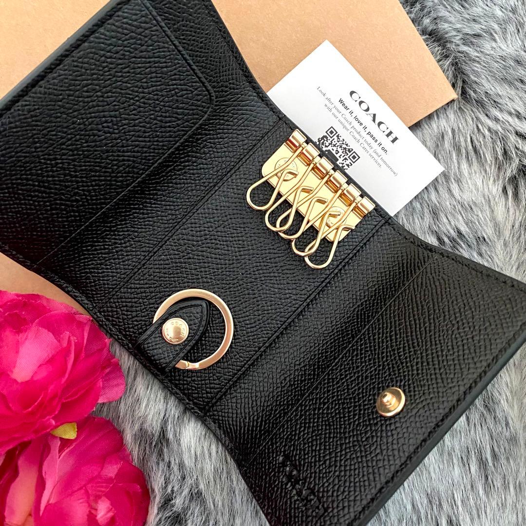 新品☆COACH(コーチ)ブラック レザー キーケース