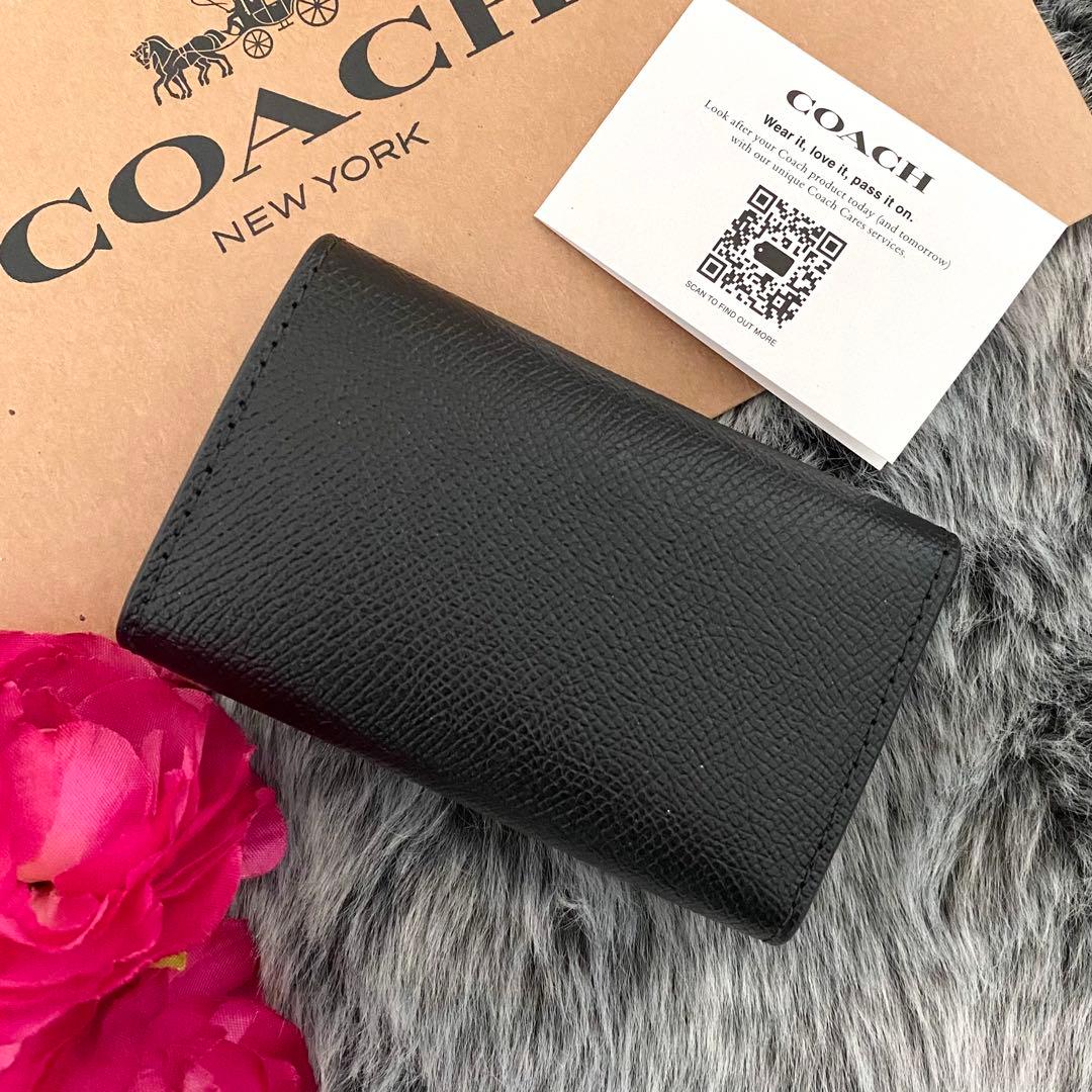 新品☆COACH(コーチ)ブラック レザー キーケース