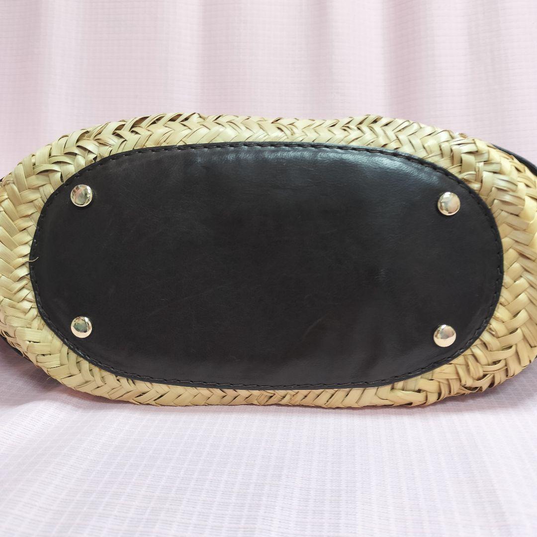 美品 JIMMY CHOO ストロー レザー トートバッグ かごバッグ 舟形