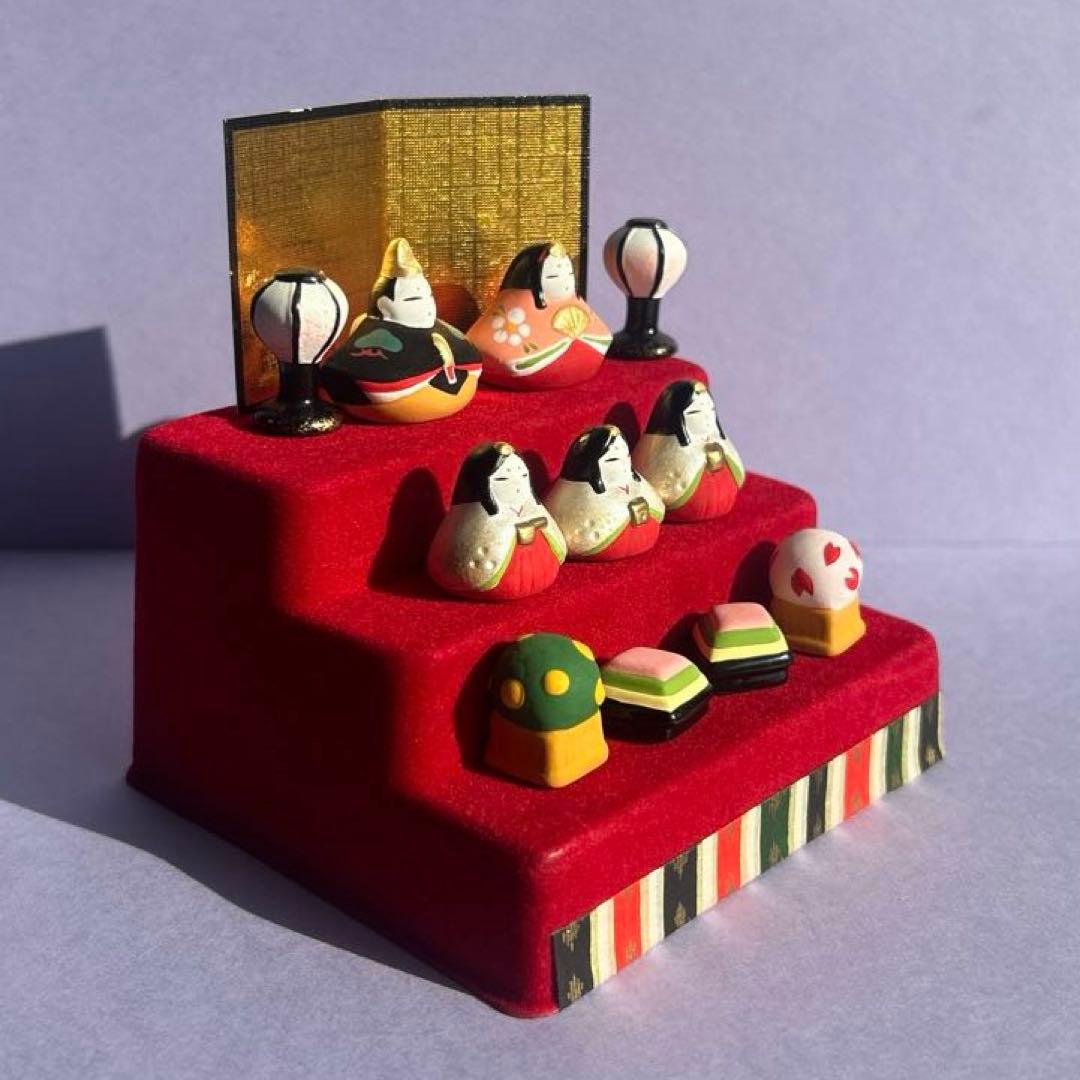 豆雛 薬師窯 段飾り ひな祭り 桃の節句