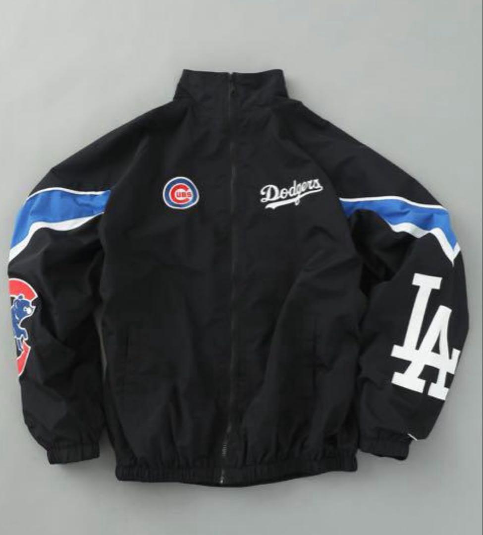 東京シリーズ 2025 ドジャース　カブス　配色ナイロンジャケット　ブラック