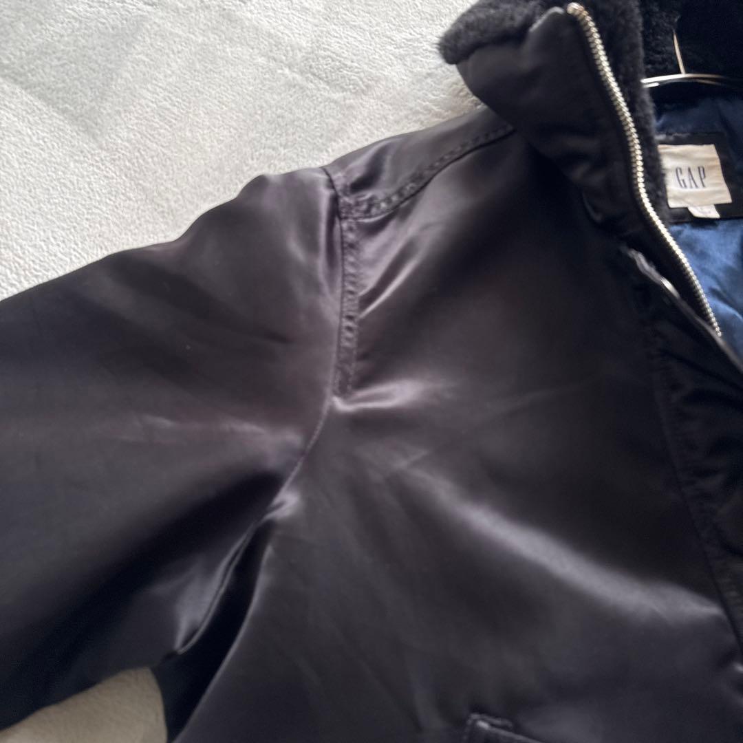 GAP【XL相当】B-15 ボア付き MA-1 y2k 黒／フライトジャケット