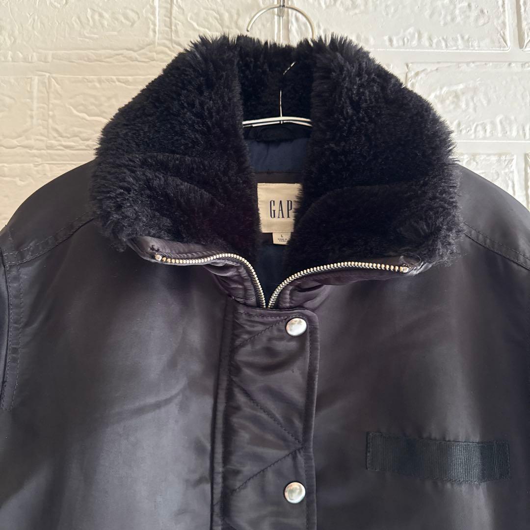 GAP【XL相当】B-15 ボア付き MA-1 y2k 黒／フライトジャケット