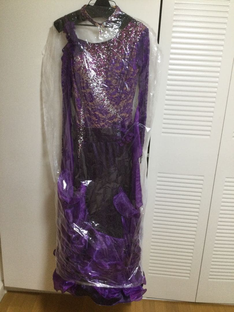 モダン社交ダンスドレス 紫色 M～L