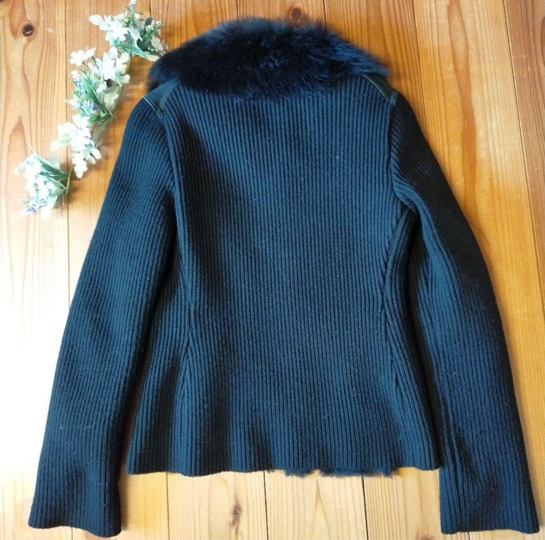 エポカ　ムートンジャケット　羊革　40 L相当　リアルファー　ブラック