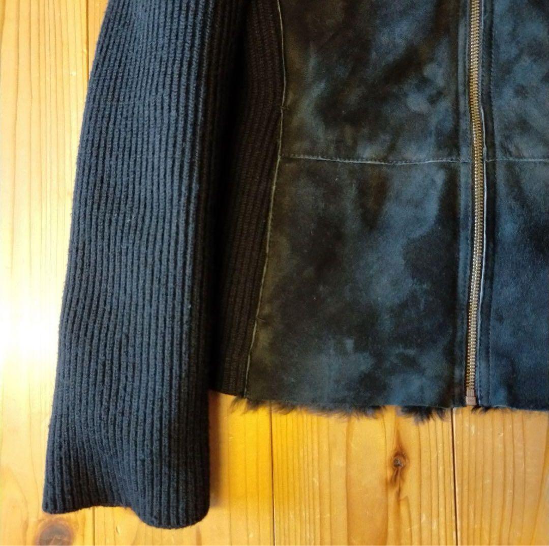 エポカ　ムートンジャケット　羊革　40 L相当　リアルファー　ブラック