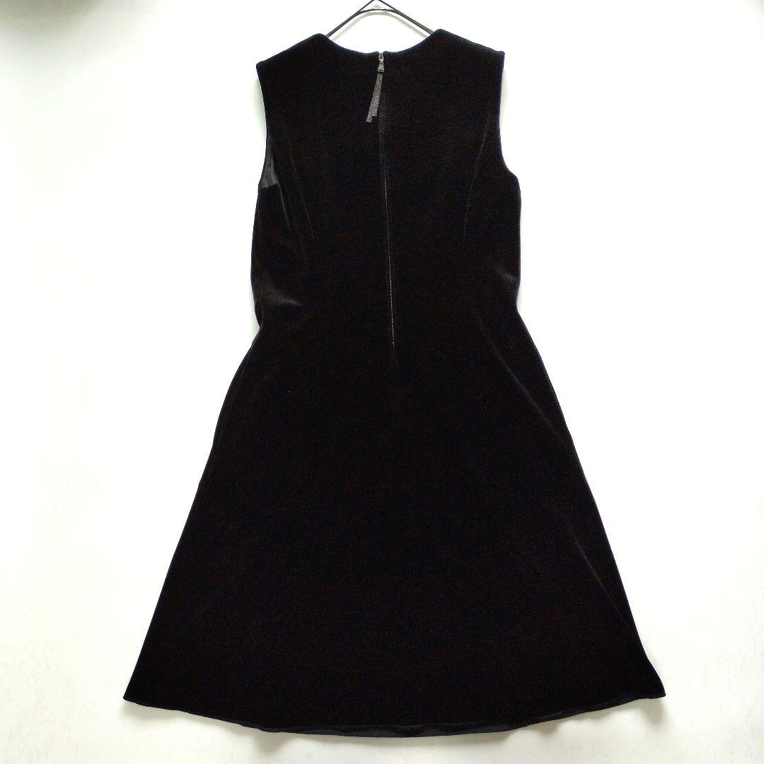 未使用級 フォクシー ベロアノアール　Aラインワンピース 39131 定価7万