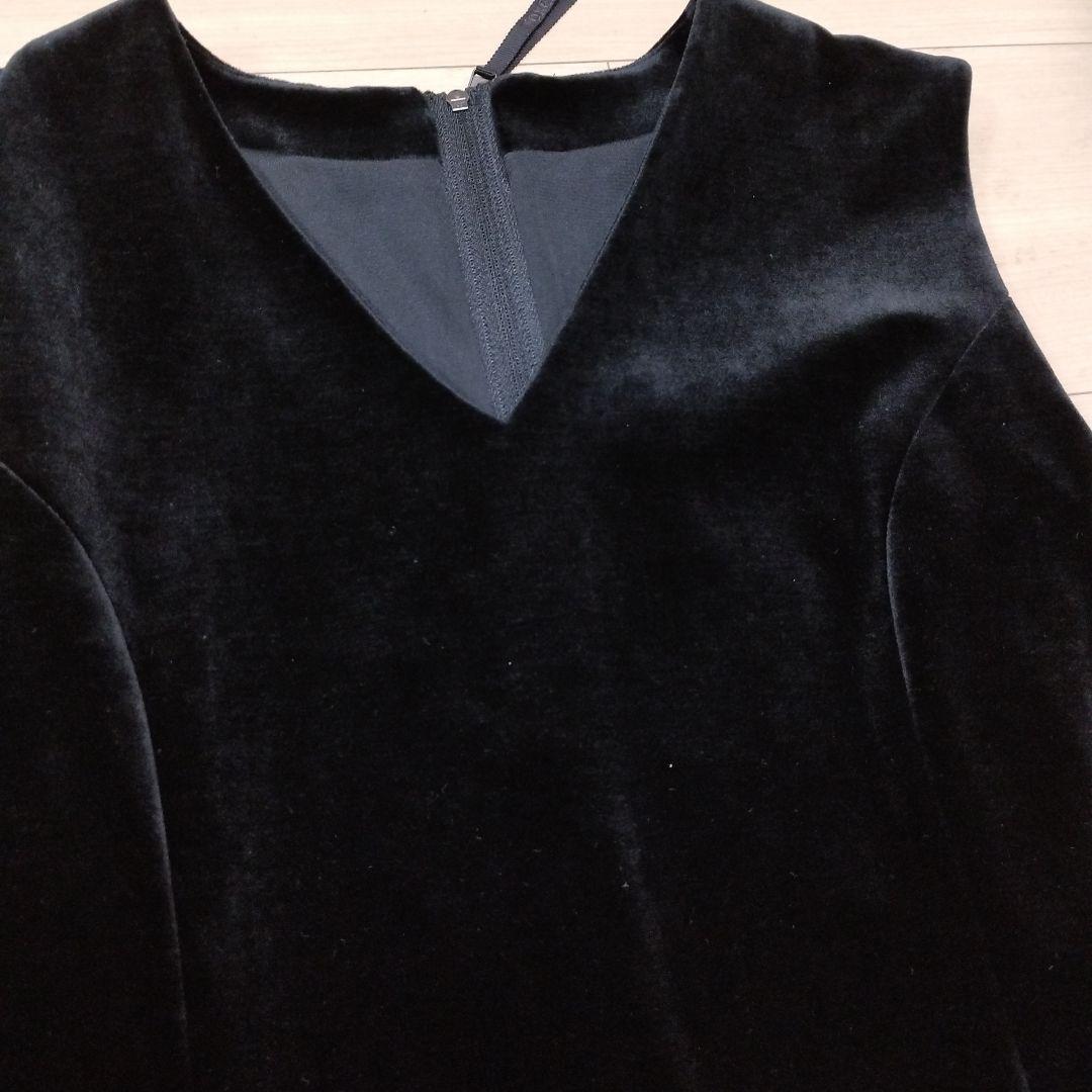 未使用級 フォクシー ベロアノアール　Aラインワンピース 39131 定価7万