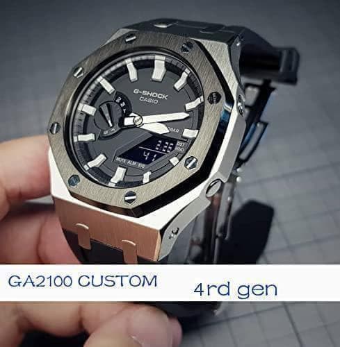 GA-2100 GA-2110 第四世代ベゼル&ベルト カスタム パーツ 銀＆黒