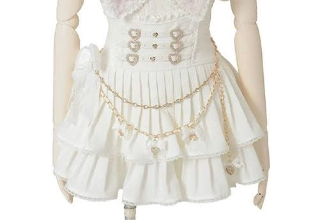 LIZLISA リズリサ ダブル消しプリーツスカパン ホワイト