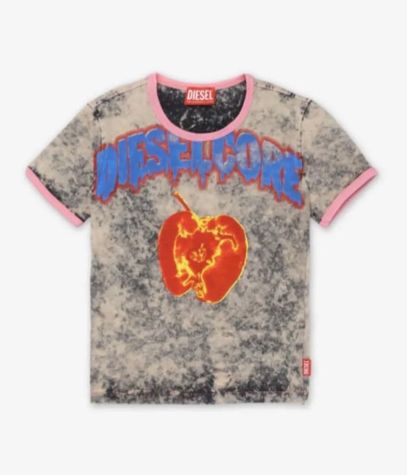 DIESEL❤️ T UNCUTTY SHORT Q1 T-SHIRT グレー