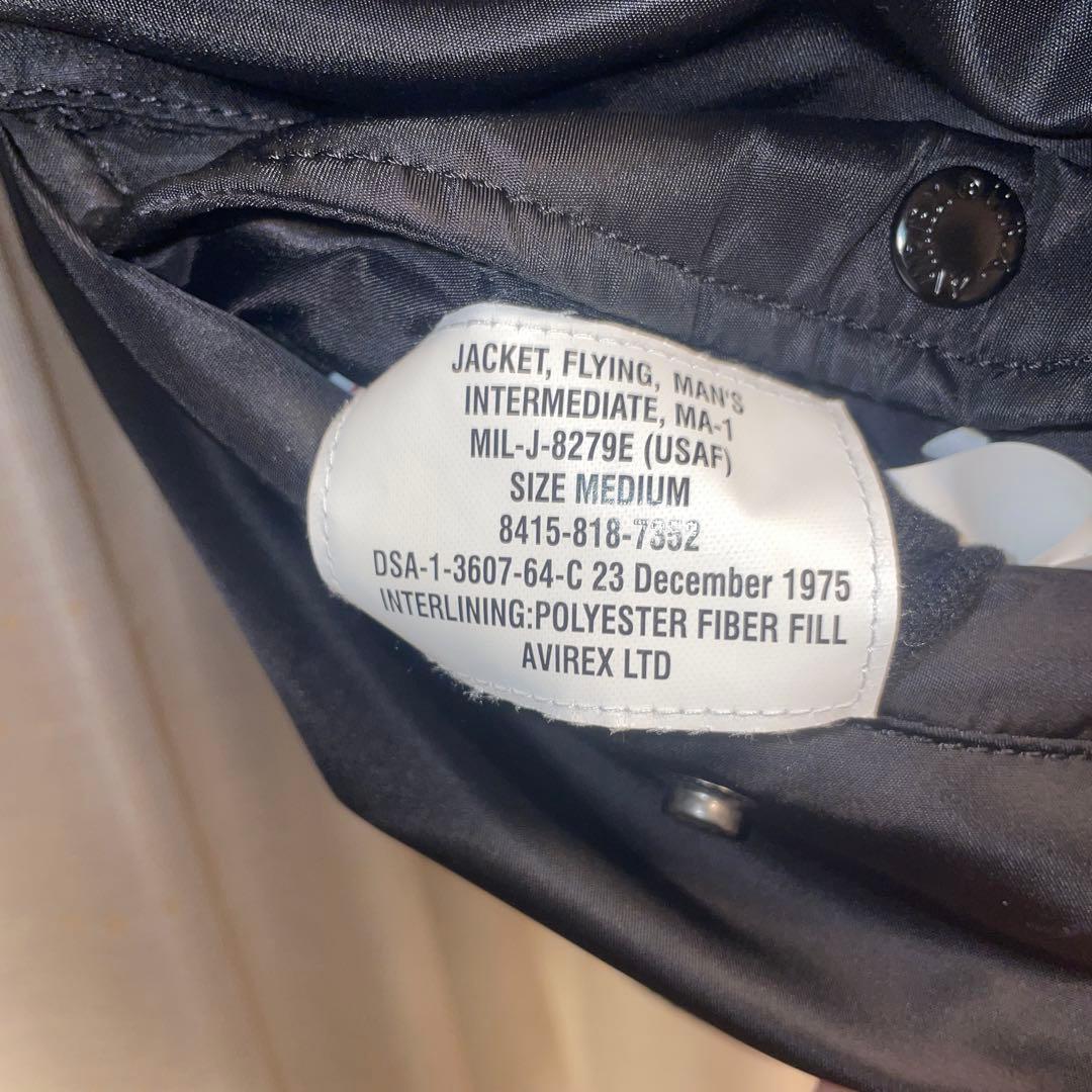 AVIREX MA-1 フライトJKTリバーシブル黒M