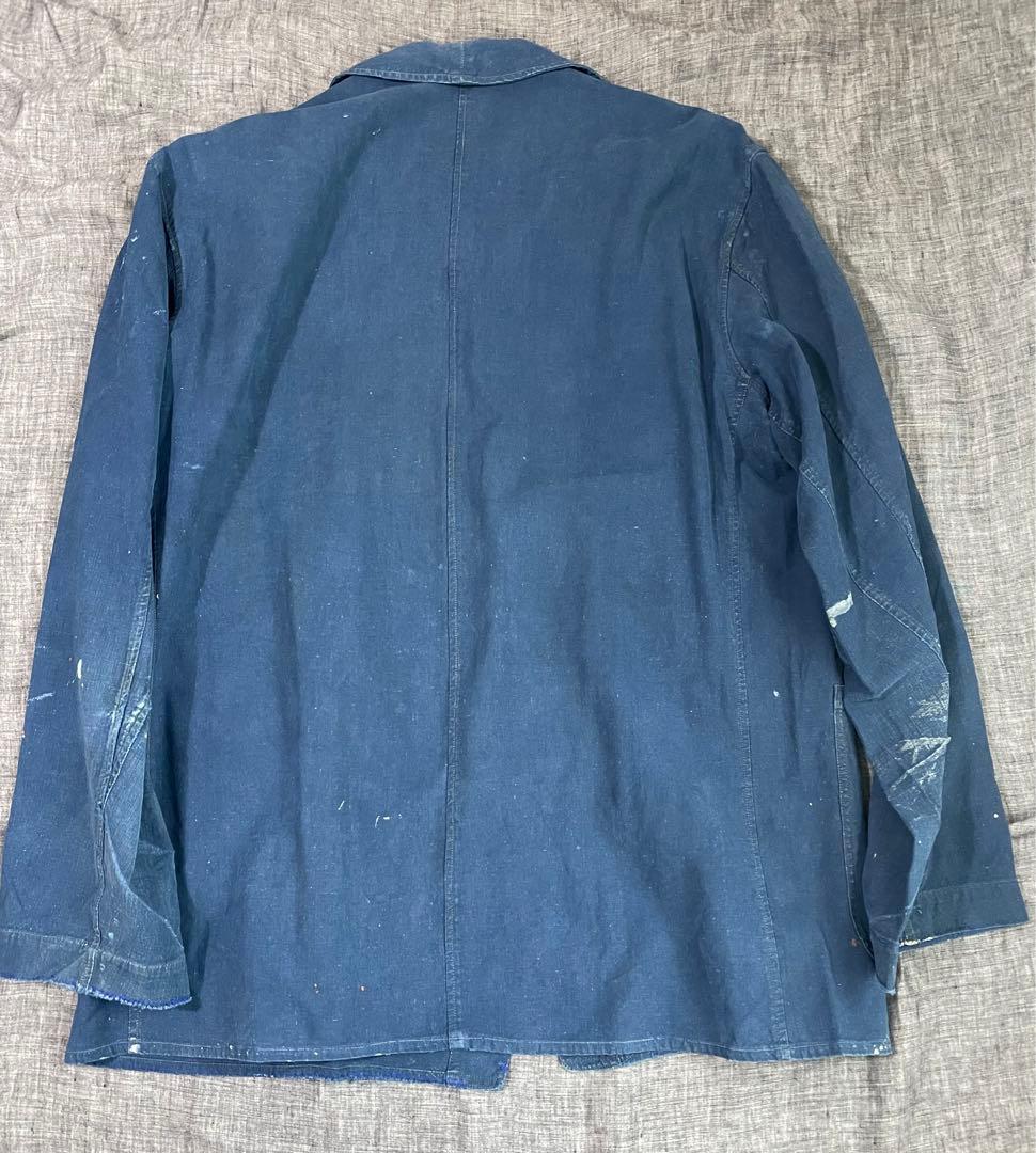1950s フランス　ビンテージ　インディゴ　ワークジャケット　フレンチチャイナ