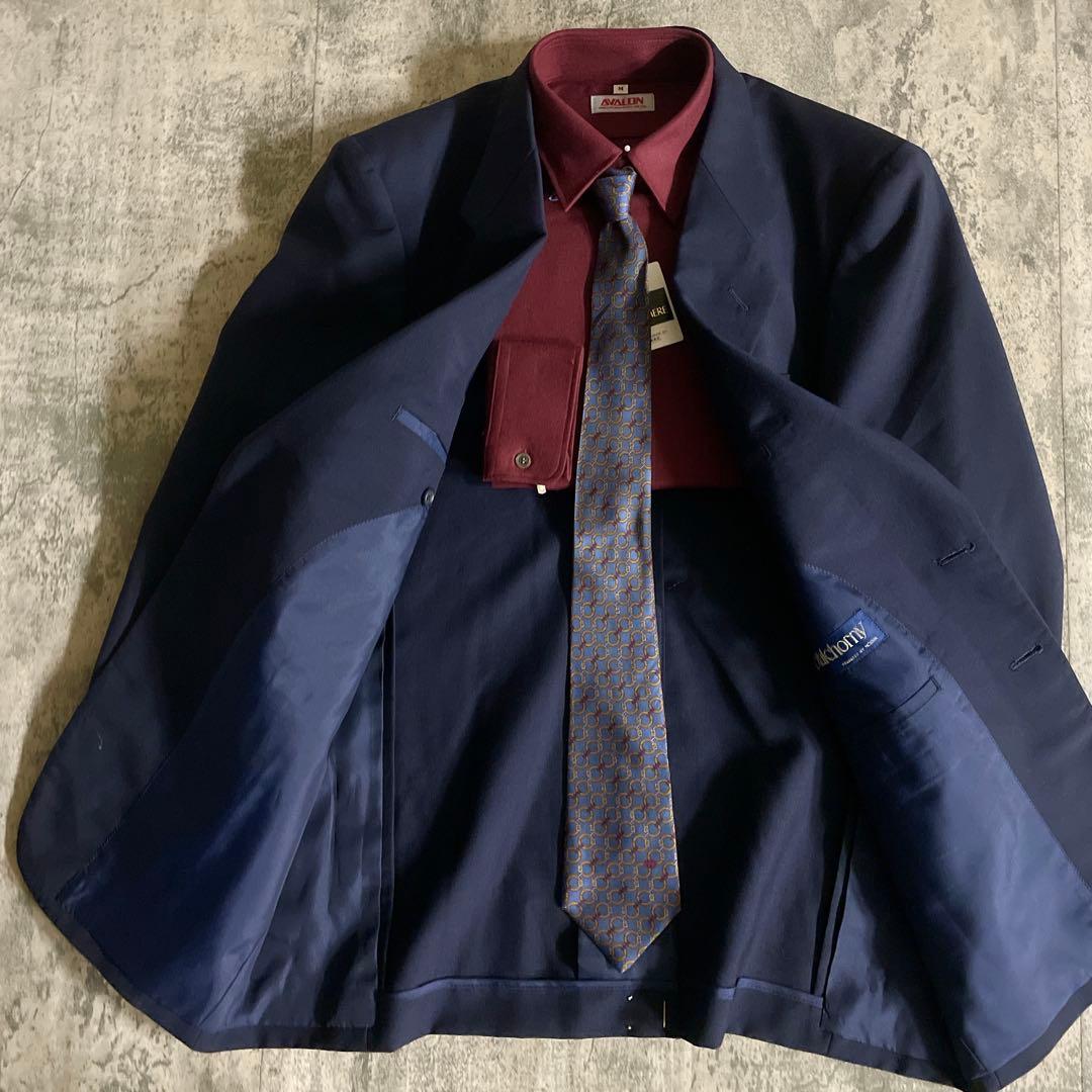 未使用 OLD GUCCI & HUGO BOSS ネクタイ コーデ 濃紺スーツ